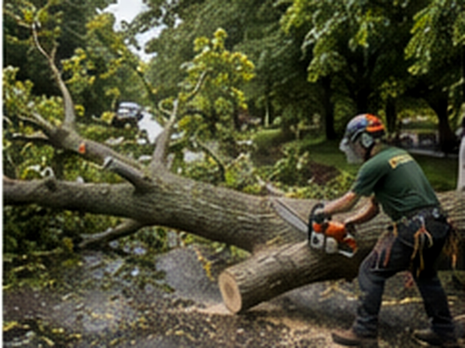 Storm-damaged tree removal after high winds in the Charlotte metro